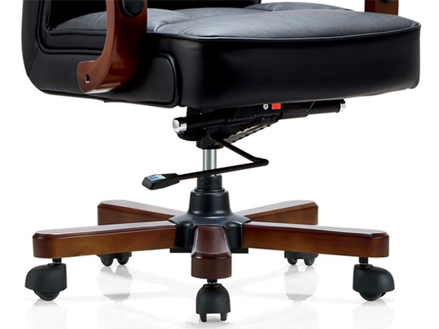 FAUTEUIL PRESIDENT CUIR 9433H PIETEMENT EN BOIS NOIR 110*80*68