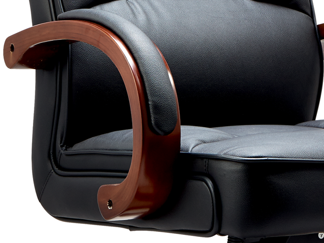 FAUTEUIL PRESIDENT CUIR 9433H PIETEMENT EN BOIS NOIR 110*80*68