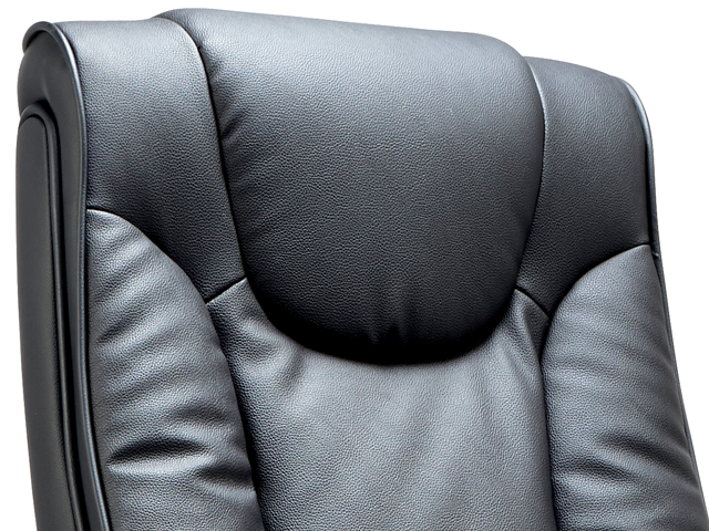 FAUTEUIL PRESIDENT CUIR 9433H PIETEMENT EN BOIS NOIR 110*80*68