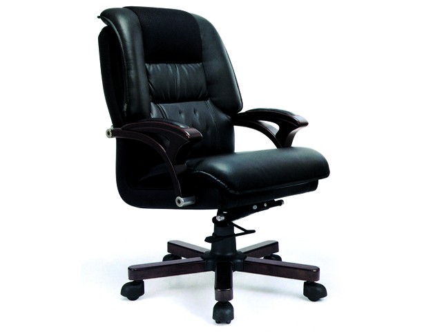 FAUTEUIL PRESIDENT CUIR 915 NOIR PIETEMENT EN BOIS 110*80*68