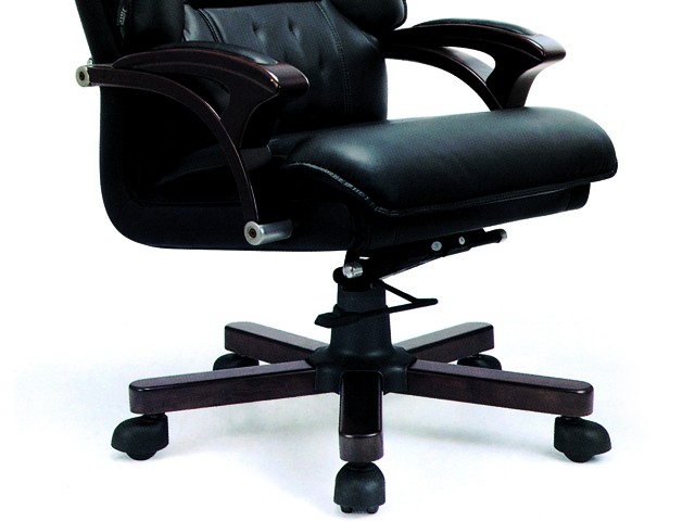 FAUTEUIL PRESIDENT CUIR 915 NOIR PIETEMENT EN BOIS 110*80*68