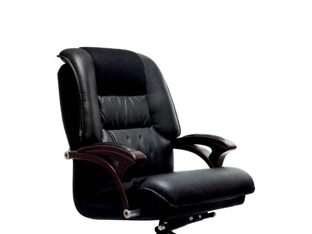 FAUTEUIL PRESIDENT CUIR 915 NOIR PIETEMENT EN BOIS 110*80*68