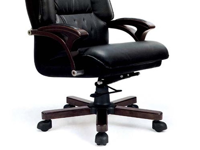 FAUTEUIL PRESIDENT CUIR 915 NOIR PIETEMENT EN BOIS 110*80*68