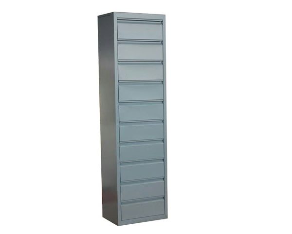 ARMOIRE METAL A CLAPET 10 CASES KD-024 GRIS 1980x425x295 TOLE 0.7