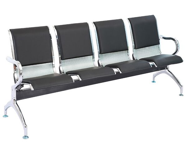 BANQUETTE 4 PLACES PU ES-4 CD-4-08 NOIRE 236X9X10