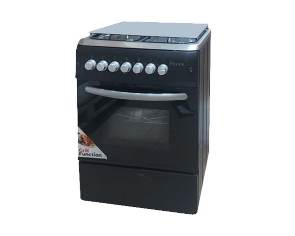 CUISINIERE 4 FEUX FERRE 60X60 F6S40G2-IB GRISE/NOIRE