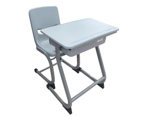 TABLE ECOLIERE+CHAISE H03+KZ07 GRISE