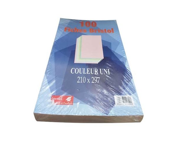 FICHES BRISTOL 210 X297 UNI A4 COULEUR JAUNE