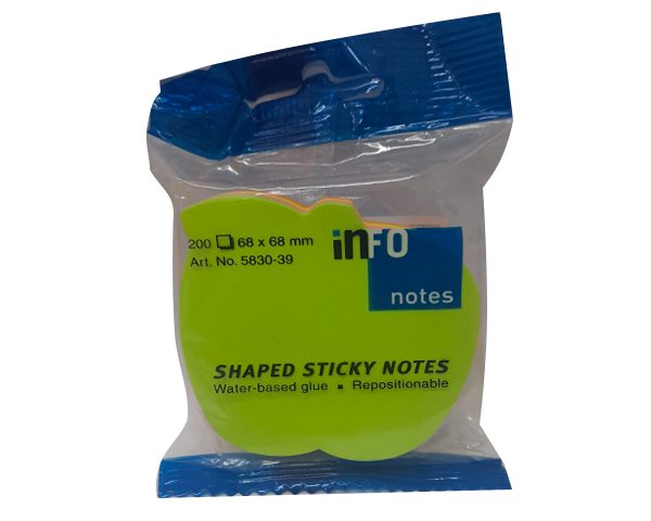 POST IT 68 X 68 POMME COULEUR 200 feuilles ref5830-39