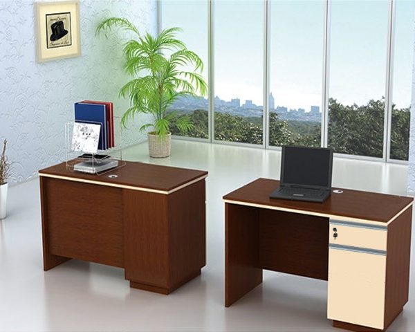 TABLE SECRETAIRE AM-03 1200x600x760 ROSEWOOD+JAUNE/BLANC+CAISSON