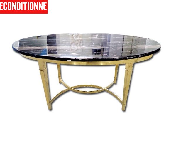 TABLE BASSE 994-455 125*47*65 DOREE/MARBRE RECONDI