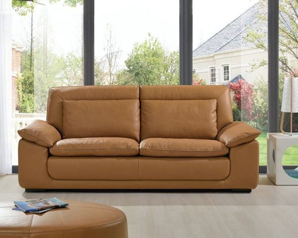 SALON CUIR 6 PLACES S-513 COULEUR A88 MARRON FONCE