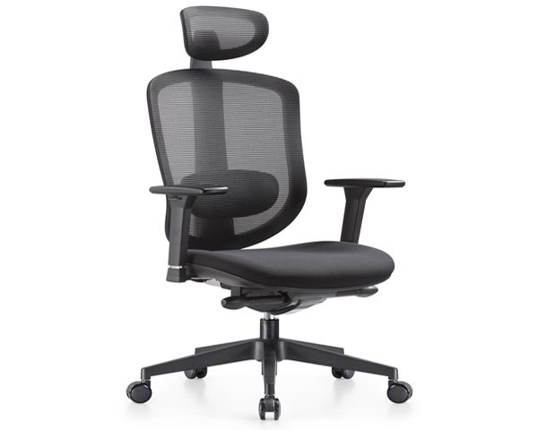 FAUTEUIL DOSSIER HAUT A MAILLE MS03-2H NOIR ERGONOMIQUE