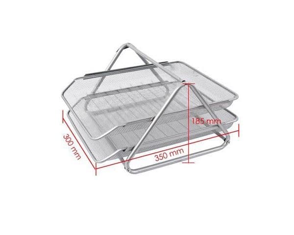 CORBEILLE A COURRIER 2 ETAGES HY62002 GRIS