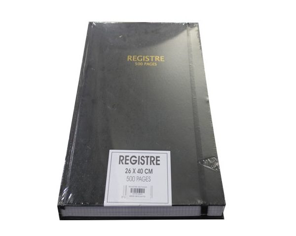 REGISTRE 500 PAGES 40X26 GM avec Elastique