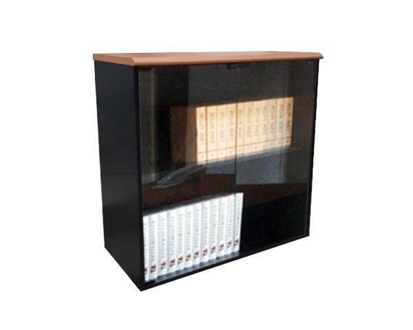 MEUBLE DE RGMT BAS 2P VITRE BD 8200 800*410*800 BEIGE 701-1/BLACK