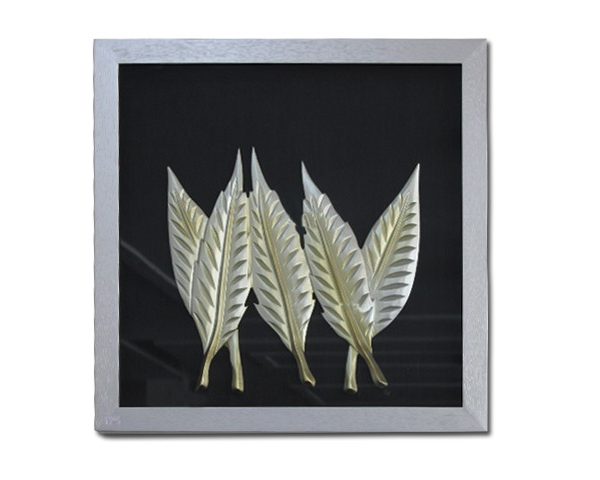 TABLEAU D'ART 60*60 ARGENT