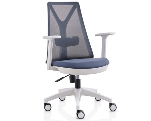 FAUTEUIL SECRETAIRE A MAILLE D1-808BW GRISE-BLANC