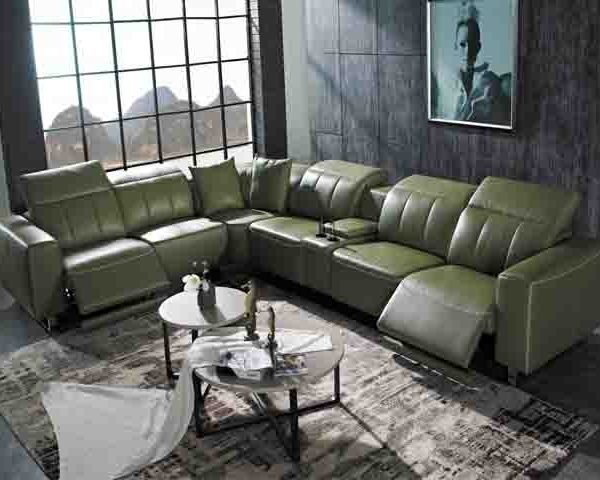 SALON CUIR 6 PLACES ANGLE FM306 ARIEL CLR MARRON FONCE LA04