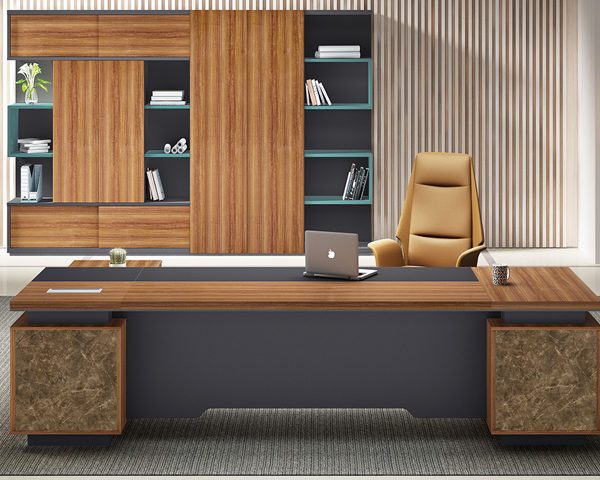 BUREAU PRESIDENT HBA01-2822 R 2800*2200*750 SA19+LIGHT GREY+SD19