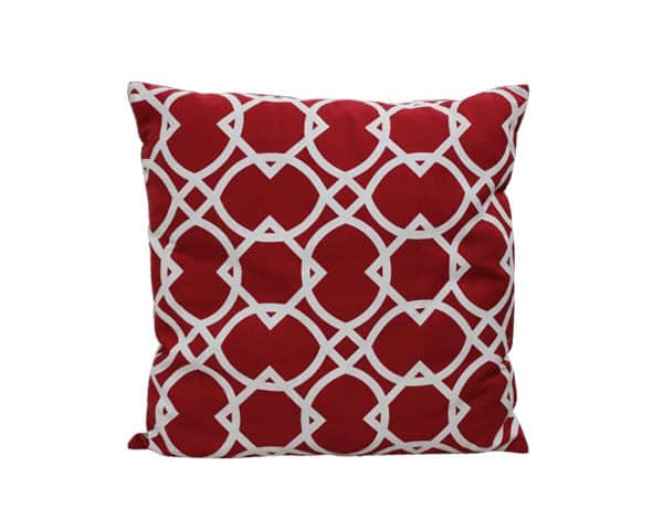 COUSSIN 46X46 ROUGE BLANC DESTOCKAGE