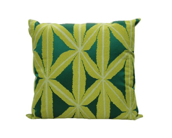 COUSSIN 46X46 BEIGE/VERT DESTOCKAGE