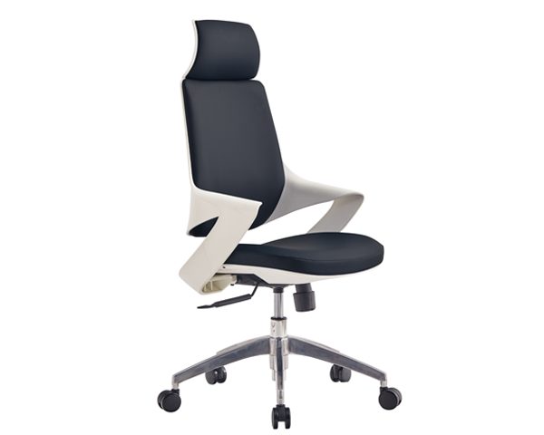 FAUTEUIL DOSSIER HAUT PU D1-928AW NOIR/BLANC