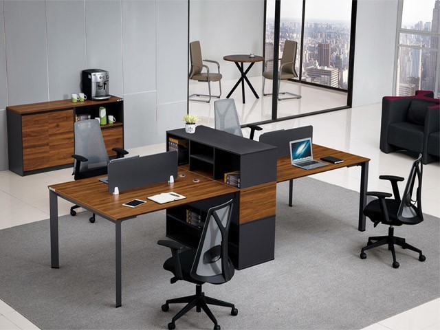STATION DE TRAVAIL 6 PLACES AS048-2880 4560*1200*1100 BROWN 17+GREY