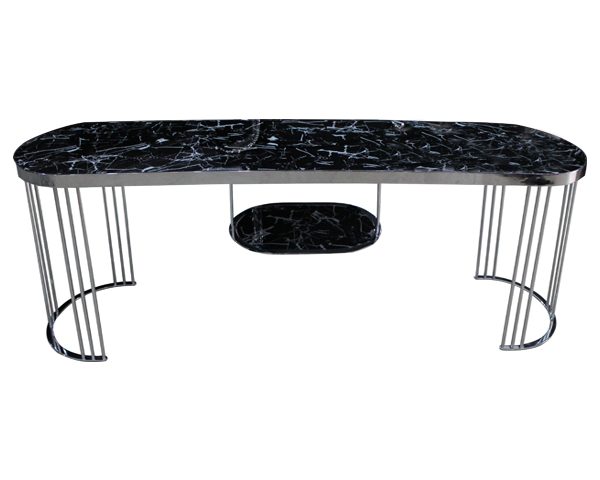 TABLE TELEVISEUR ZODIAC 120074 COULEUR NOIR / ARGENTE 61X40X3