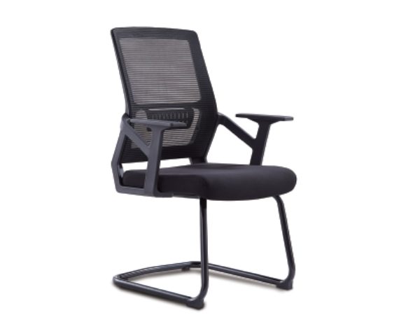 FAUTEUIL VISITEUR PU A MAILLE 1937V NOIR