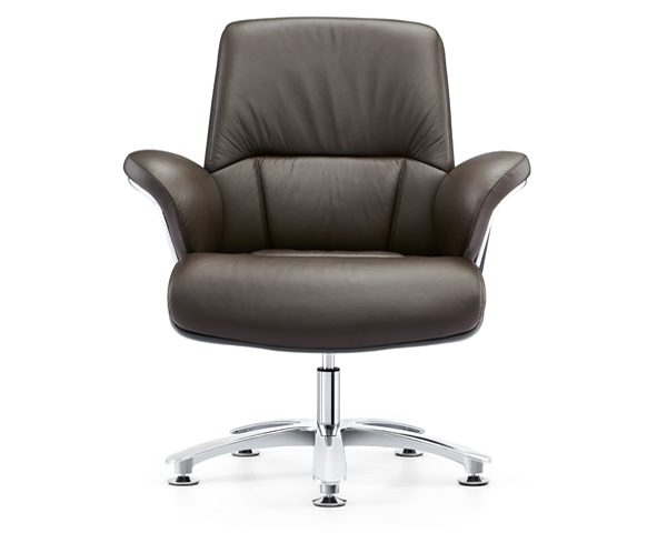 FAUTEUIL VISITEUR CUIR YS-1605D MARRON 980*740*710