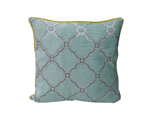 COUSSIN 43X43 VERT CLAIR/MARRON/JAUNE