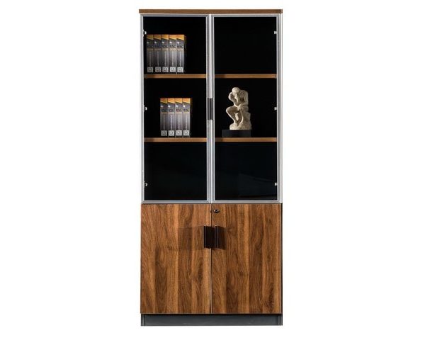 MEUBLE DE RGMT HAUT 2P SEMI VITRE AF0820 800*400*2000 SA19+LIGHT GREY