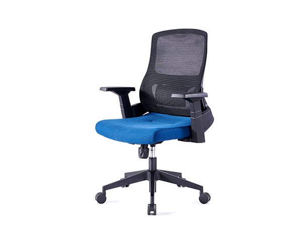 FAUTEUIL SECRETAIRE A MAILLE 398BB BLEU/NOIR