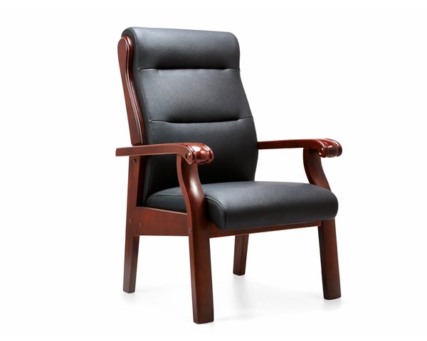 FAUTEUIL VISITEUR EN BOIS 7336C MARRON AVEC ACCOUDOIR 69*75*108