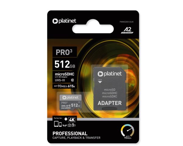 CARTE MEMOIRE microSDHC 512GB CLASS 10 U3/90 mb/s /PMMSDX 512U3