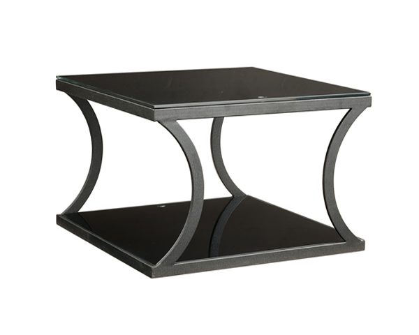TABLE COIN DE BUREAU HYF04-0606 600*600*450 VERRE NOIRE