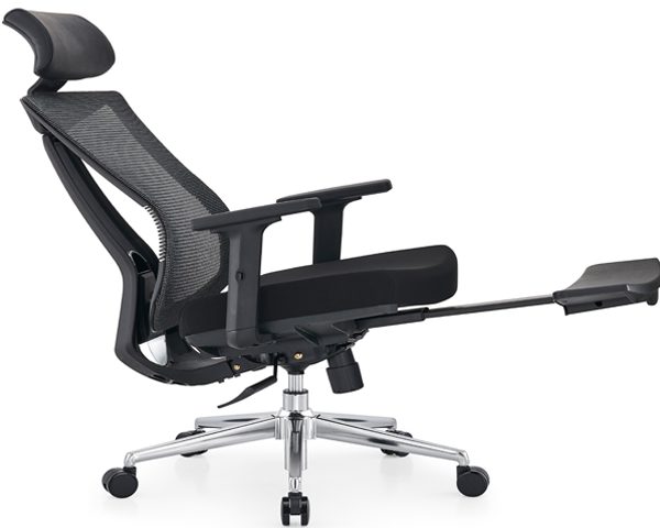 FAUTEUIL DOSSIER HAUT TISSU MYTON-ABO AVEC REPOSE PIED NOIR