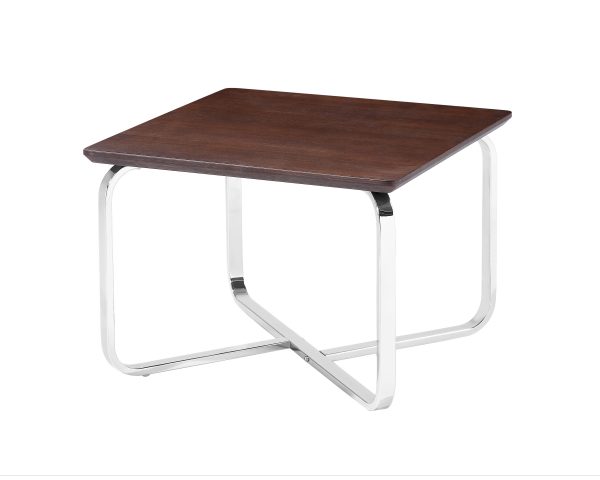 TABLE COIN DE BUREAU CJ025-2 PIED METAL CLR MARRRON 600*600*430