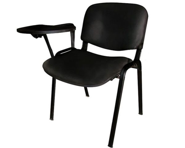 CHAISE ECOLIER AVEC SUPPORT TABLETTE TISSU NOIR DA009