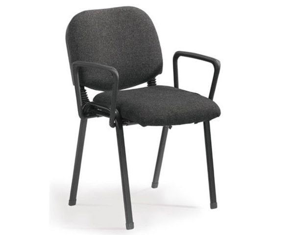 CHAISE VISITEUR TISSU M9-2 NOIRE AVEC ACCOUDOIR