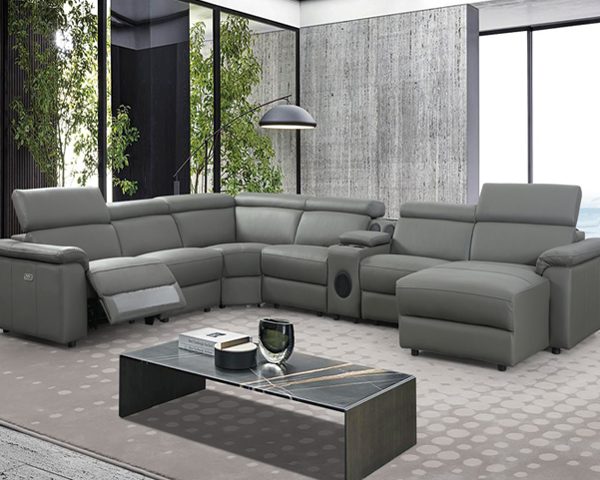 SALON CUIR 7 PLACES ANGLE V-R22 PLUS COULEUR MARRON B35