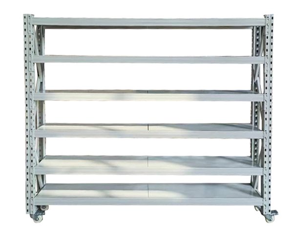 RAYONNAGE 6 ETAGERES KD-075 1700*2000*300 TOL 0.6 AVEC ROUES GRISE