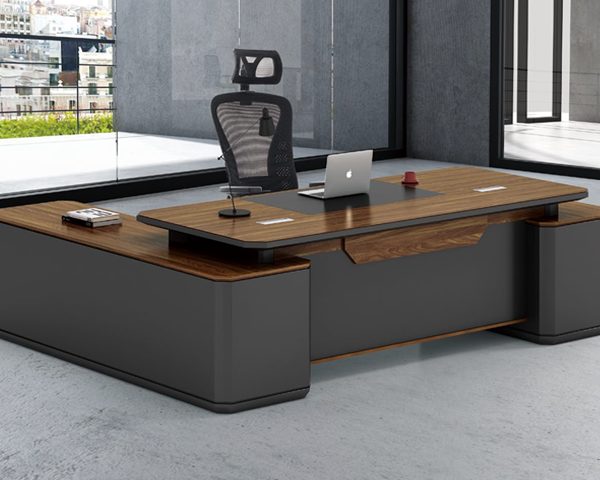 BUREAU DIRECTION KM-106 R 2400*1100*760 MELAMINE TP-904 MARRON+GREY