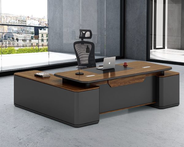 BUREAU DIRECTION KM-106 R 2000*1000*760 MELAMINE TP-904 MARRON+GREY
