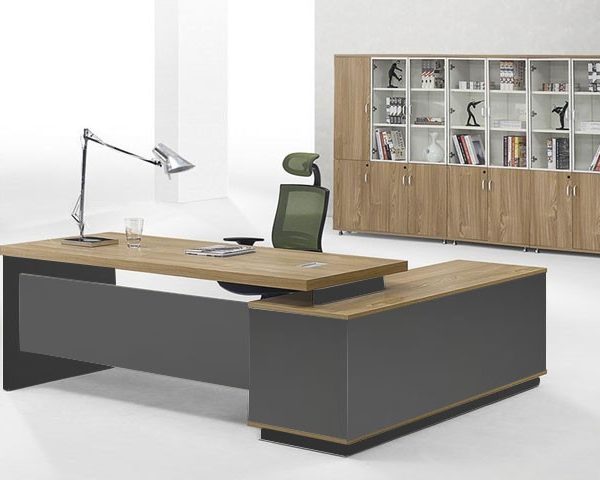 BUREAU DIRECTION 18D1802L 1800*1800*760 MELAMINE TP-904 MARRON+GREY