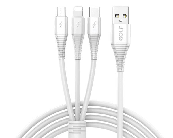 CABLE CHARGEUR USB TELEPHONE 3 EN 1 GOLF SPACE GC-65