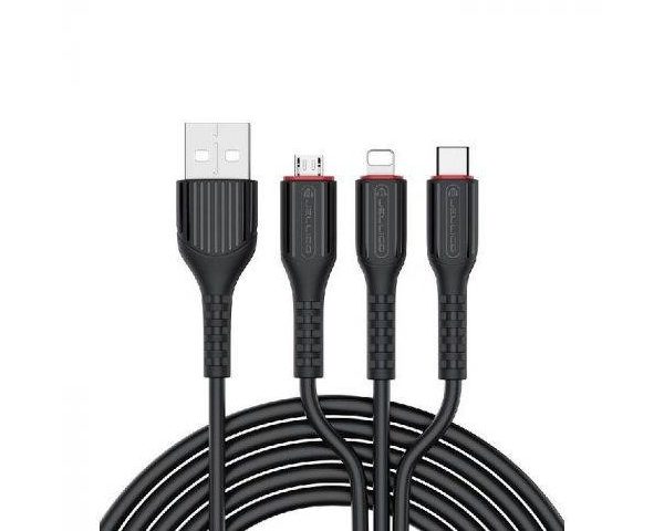 CABLE CHARGEUR USB TELEPHONE 3 EN 1 JELLICO MT-13
