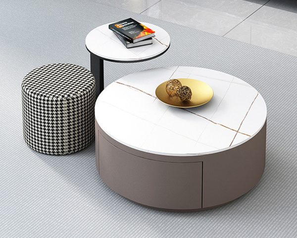 TABLE BASSE COMPOSEE A300 GRISE NOIRE 90x90x50x50