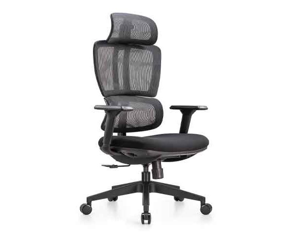 FAUTEUIL DOSSIER HAUT A MAILLE GA023H NOIR ORTHOPEDIQUE